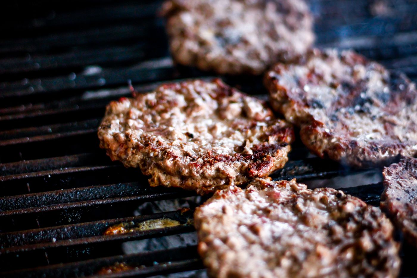 Close-up of juicy burgers